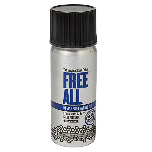 Free All Rust Eater Deep Penetrating Oil, 1.5oz Aerosol – Loosens Rusted Bolts, Nuts, Pipe Connections & Locks – Industrial-Grade Rust Remover, Silicone-Free Formula, Safe for Paint & Plastic Surfaces - style: 1.5 Ounces