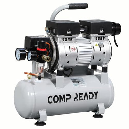 2 Gallon Portable Air Compressor 0.75HP 1.7 CFM@90PSI 60dB Ultra Quiet Oil Free Air Compressor for Tire Inflation Pneumatic Tool Spray Painting