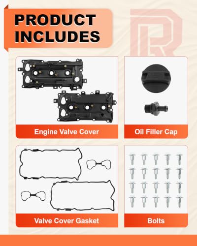 Upgraded Engine Valve Covers w/Gasket & Bolts for 3.5L Maxima Altima - size: 132649N00A, 132649N00B