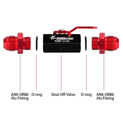 RYANSTAR AN6 Fuel Shut Off Valve 6AN Male Fitting Anodized Aluminum - color: AN6
