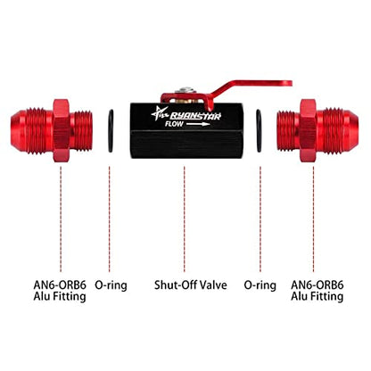 RYANSTAR AN6 Fuel Shut Off Valve 6AN Male Fitting Anodized Aluminum - color: AN6