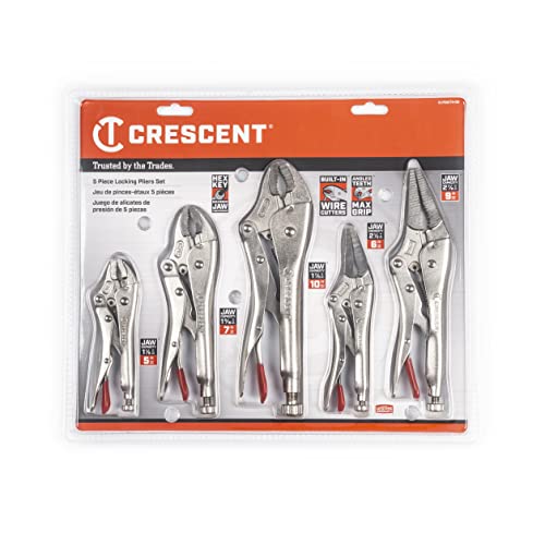 Crescent 5 Piece Curved & Long Nose Locking Plier Set | CLP5SETN-08