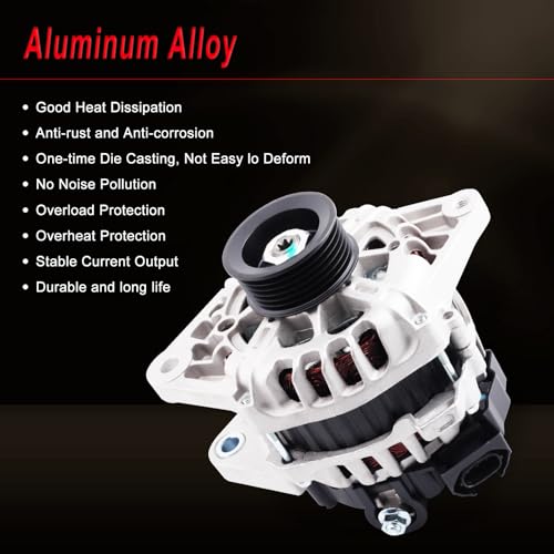 Alternator Hyundai Accent Veloster Kia Rio 1.6L Replaces 373002B300 - size: 2012-2017 Accent