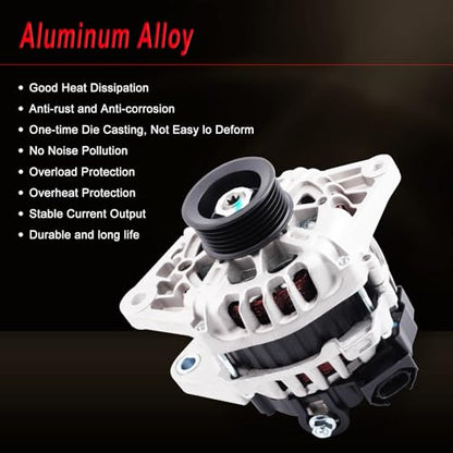 Alternator Hyundai Accent Veloster Kia Rio 1.6L Replaces 373002B300 - size: 2012-2017 Accent