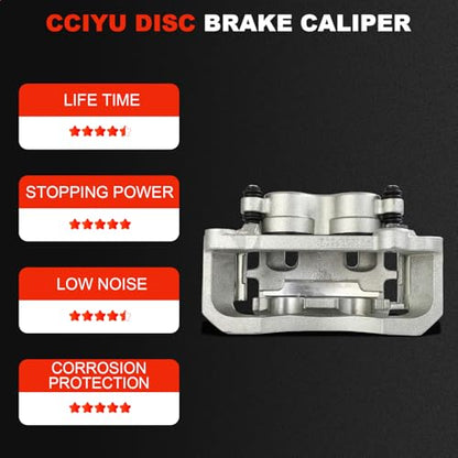 cciyu Front Left Disc Brake Caliper Assembly With Bracket 18B4747 - size: Front Left[18B4747]
