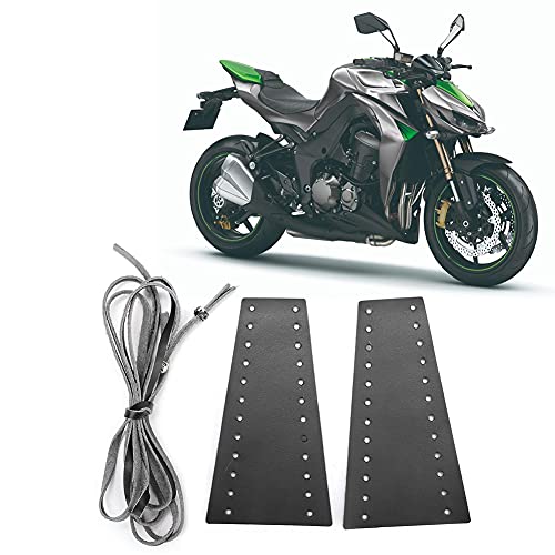 Qiilu Black Leather Motorcycle Brake Clutch Covers, 2pcs Motorcycle Lever Covers 15-18MM/0.59-0.71in Fringe Fit for/