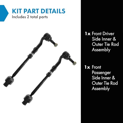 TRQ Inner and Outer Driver and Passenger Side Tie Rod Set 2 Piece - style: PSA54747