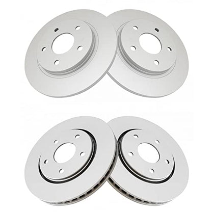 TRQ Front Rear Brake Rotor Set G Coated - style: BRA15440