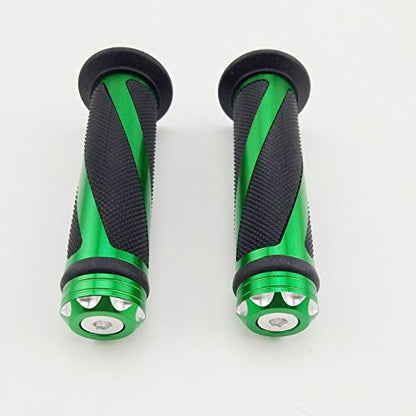 Universal Motorcycle Rubber Gel Handlebar Hand Grips for 7/8" Bar End Handle Bars Sports Bikes - color: Green