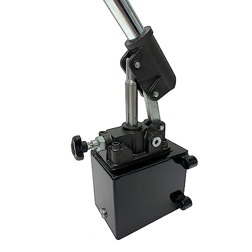 Single Acting Hydraulic Hand Pump with 1 QTs Tank - Manual Hydraulic Pump with Changeover Valve - 1.5 CID, 3600 PSI, 3/8" NPT Ports Piston Hand Pump - color: Single Acting, size: 1.5 CID 1 QTs tank