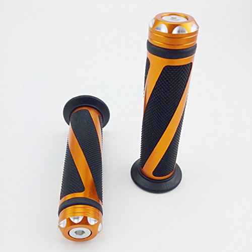 Universal Motorcycle Rubber Gel Handlebar Hand Grips for 7/8" Bar End Handle Bars Sports Bikes - color: Golden