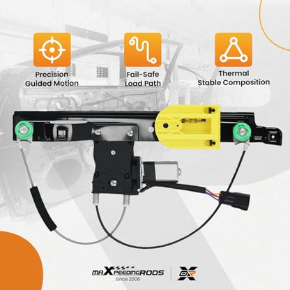 maXpeedingrods Rear Right Passenger Side Power Window Regulator with 6-Pin Motor for Jaguar XF XFR XFR-S 2009-2015 OE# C2Z26991 - style: C2Z26991
