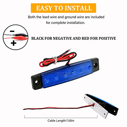 PSEQT 10 Pcs LED Rock Strip Lights Car Exterior Underglow Wheel Fender Well Lighting Kits Waterproof for Golf Cart Wrangler Offroad Truck RV UTV ATV Snowmobile (Blue) - color: Blue