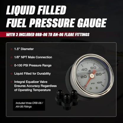 Aeromotive EFI Fuel Pressure Regulator and Fitting Kit for Fuel - 13130