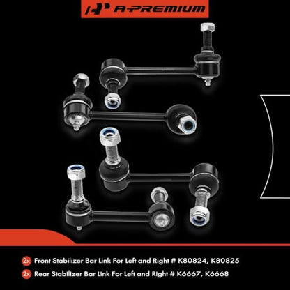 A-Premium Front & Rear Sway Bar Link Stabilizer Bar End Link Kit