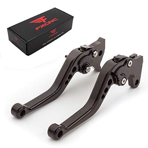 FXCNC Motorcycle Adjustable Brake Clutch Levers Compatible with Continental GT 650, Continental GT 535, 650 Interceptor, Royal Enfield C5 and B5, 2017 on Euro - color: Black Lever with Black Adjuster