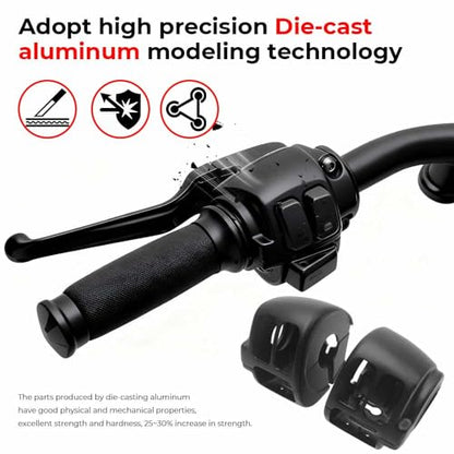 Motorcycle Hand Control Switch Housing Kit Fit for Harley 2014-later Sportster XL883 XL1200, 2012-2017 Dyna and 2011-2024 Softail,Direct replacment of OEM#71826-11 (Black) - color: Black