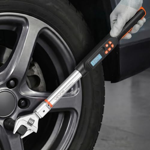 VEVOR Torque Wrench 0-1.5 in Adjustable Jaw Opening Digital Torque Wrench, Open-End Jaw, 4 Display Units, ±2% Accuracy, LCD Screen, with Buzzer and LED Indicator, for Pipe and Automotive Repair - size: 1-1/2"