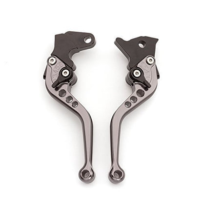 FXCNC Motorcycle Adjustable Brake Clutch Levers Compatible with Continental GT 650, Continental GT 535, 650 Interceptor, C5 and B5, 2017 on Euro - color: Gray Lever with Black Adjuster