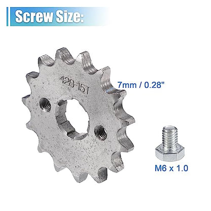 X AUTOHAUX 1Set 428 Style 15 Teeth 20mm ID Motorcycle Front Engine Sprocket