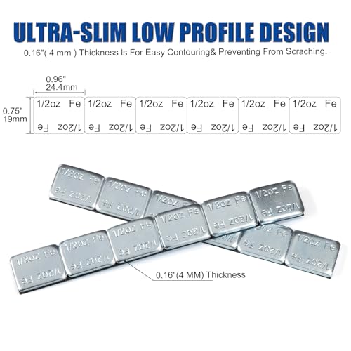 JiiinMiiin 1/2oz, 0.5oz, 126PCS Gray Steel Adhesive Stick on Wheel Weights - color: Chrome, size: 0.5oz - 126PCS
