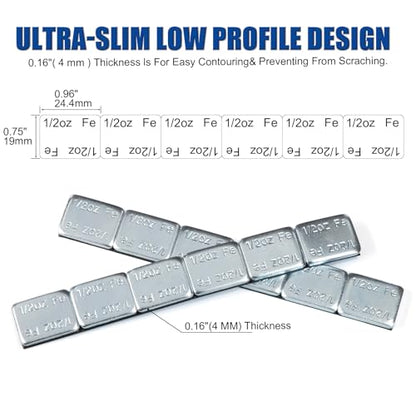 JiiinMiiin 1/2oz, 0.5oz, 126PCS Gray Steel Adhesive Stick on Wheel Weights - color: Chrome, size: 0.5oz - 126PCS