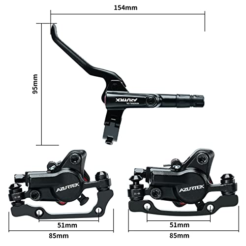 Bike Disc Brake Kit, Hydraulic Disc Brake Set with Aluminum Oil Pressure Caliper and Alloy Bicycle Brake Lever, 160mm Rotor, Bicycle Accessories for MTB/Ebike/Folding Bike/Scooter/Fat Bike - color: Hydraulic--160MM