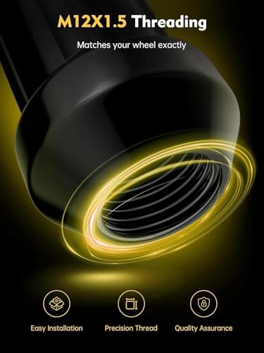 MIKKUPPA M12x1.5 Lug Nuts, Black 16PCS Spline Drive 17mm Hex ATV Tire Nuts - color: Black, size: M12x1.5, style: 23 PCS