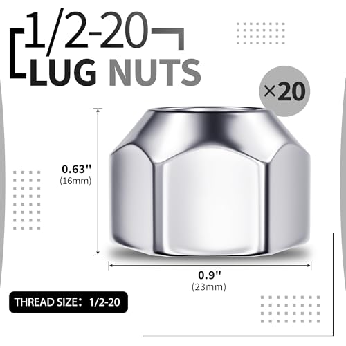 20 PCS 1/2-20 Inch Lug Nuts, 509 Trailer Lug Nuts Open End Acorn Lugs, Zinc Plated Wheel Tire Lugs Replacement for 1/2" Wheel Lug Studs Dexter EZ Lube Trailer Camper RV Truck - size: 20pcs