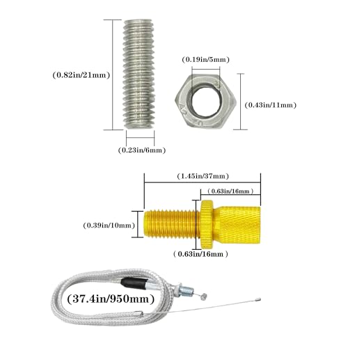 Motorcycle Throttle Grip 7/8" 22mm CNC Aluminum Quick Twister with Throttle Cable for KLX CR CRF EXC XR CRF50 CRF230 50 110 125 230 250 Dirt Pit Bike Motocross Motorbike Quad ATV - color: Gold