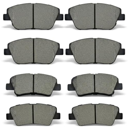 Ceramic Brake Pads Set Compatible with 2011-2014 Hyundai Sonata/Kia Optima - style: D1444 & D1445