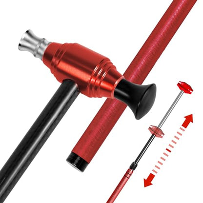 WHDZ Paintless Dent Repair Tools Tap Down Tool Double-Faced Dent Removal Hammer Car Dent Repair Leveling Hammer Telescopic - color: red