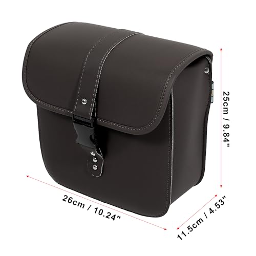 Motoforti Pair Motorcycle Saddlebag Side Tool Bags Cycling Luggage Bag Waterproof Quick Release Buckles - color: Dark Brown