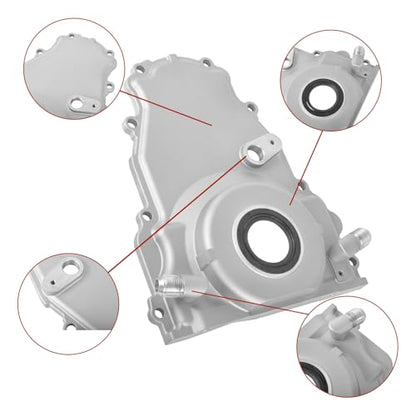 Alum LS Front Timing Cover w/Crank Gasket & Bolts Set-10AN 551595 - size: Gen 4 GM LS Series - 10AN 551595