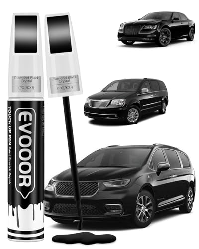 Diamond Black Crystal(PXJ/KXJ) Touch Up Paint Compatible with Chrysler Exact Match 2 in 1 Touch up Paint for Chips and Nicks Repair with 2pcs Disposable Micro Applicators - color: Diamond Black Crystal(PXJ/KXJ)