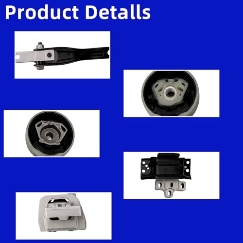 Engine Motor & Transmission Mount Kit 5PCS for Volkswagen Tiguan 2018–2023 2.0L Turbo L4, VW Tiguan Mount Set Replacement, Replaces 5Q0198037F 5Q0199855C 5QA199555AM