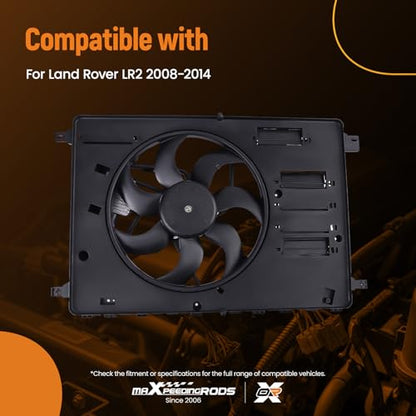 maXpeedingrods Electric Radiator Cooling Fan Assembly For LAND ROVER LR2 2008 2009 2010 2011 2012 2013 2014, LR026078 FA70943 LR011906