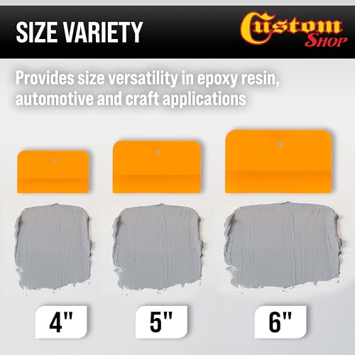 Custom Shop 4, 5, & 6 Inch Plastic Body Filler Spreader Tools