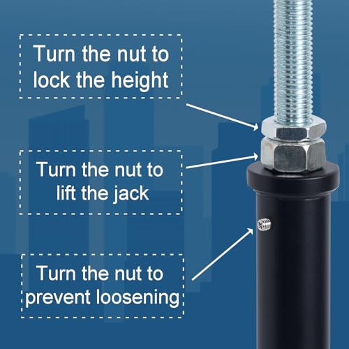 4 Pack U-Shaped Floor Jack - Adjustable Steel Beam Support for 4x2, 4x4, 4x6 Joists Heavy Duty Screw Jack with U-Head Telepost & House Jack.15-19 Inch Adjustment Range. - size: 15-19