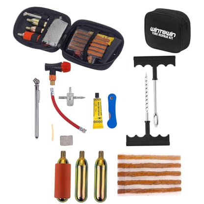 CO2 Tire Repair Kit with Inflator for Tubeless Tires, Motorcycle ATV UTV