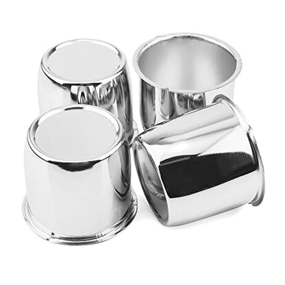 4Pcs 2.64" OD 2.4" H Push Through Trailer Wheel Center Cap for Rim - color: Chrome, size: 2.64" Hub 2.4" H