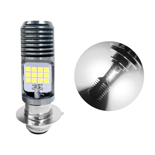 9-16V PX15D LED Motorcycle Headlight Bulbs, Super Bright 3030 Chips Bulb Halogen Lamp Replacement, Waterproof High/Low Beam LED Headlight Bulb for Most Motorcycles ATVs (White) - color: PX15D, White