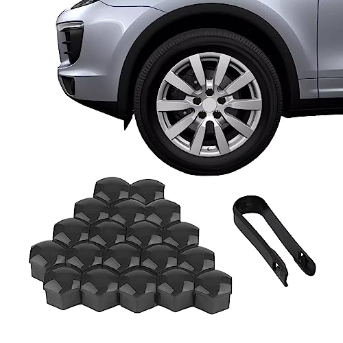 ASUBHA 20PCS Lug Nut Covers, Car Wheel Nut Caps, 17mm Anti-Theft Wheel Lug Bolt Covers with Removal Tool, Automotive Exterior Accessories Hexagonal Lugnut Cover Universal for Most Cars SUVs - size: 17mm