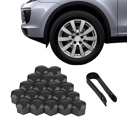 ASUBHA 20PCS Lug Nut Covers, Wheel Nut Caps, 19mm Wheel Hub Screw Covers with Removal Tool, Automotive Exterior Accessories Hexagonal Plastic Tire Center Bolt Protection Caps for Most Vehicles - size: 19mm