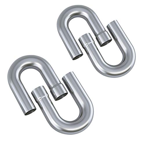 A-KARCK Stainless Steel Mandrel Bends 16 Pcs, 2.5 Inches 304 Stainless Steel DIY Custom Exhaust Tubing Pipe Straight & U-Bend Kit, Universal Fit - size: 2.5 inch 16 piece Kit, style: Stainless Steel