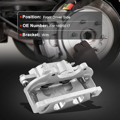 cciyu Front Left Disc Brake Caliper Assembly w/Bracket 18B5017 - size: Front Left[18B5017]