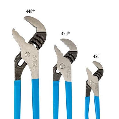 Channellock 3pc Tongue & Groove Pliers Set GS-3 - Laser Heat-Treated Teeth, High Carbon Steel - 6.5", 9.5", 12" - size: 3 Piece Set, 6.5", 9.5", 12"
