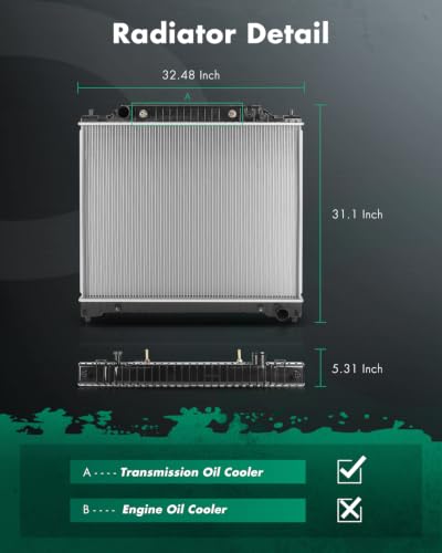 SCITOO Aluminum Radiator for Ford E-150 Club Wagon - size: 1995
