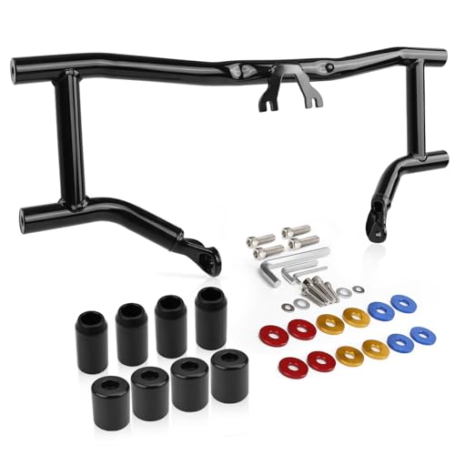 Crash Bar Compatible with Harley Davidson Touring Models 2014-2026, Black Engine Guard Bar for Street Glide Road Glide Road King Electra Glide - size: Crash Bar 2014-later