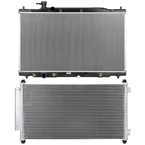 13031 Radiator with 3599 Condenser Fit for Honda CR-V 2.4L 2007-2009 Aluminum Radiator